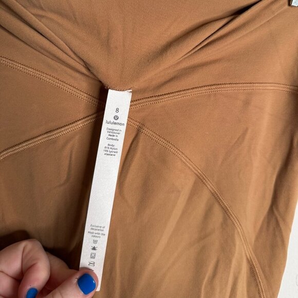 Lululemon Women's Align High‎ Rise Crop Leggings Yoga Pants Tan Brown - Picture 4 of 6